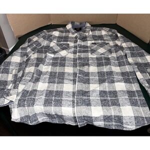 Lee Flannel Button Down Shirt Long Sleeve Blue/White Plaid 100% Cotton Sz XL